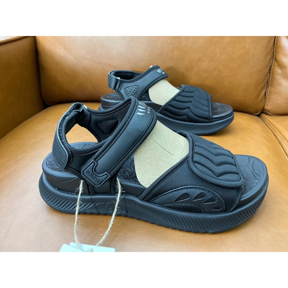 ONCAI Walking Sandals Women Size 8 Black New Double Strap Platform Utility